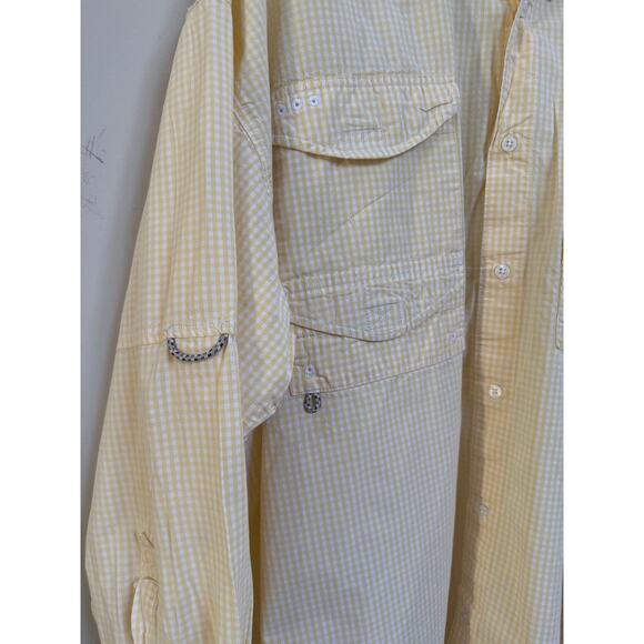 Columbia PFG Shirt Mens 3XL Super Bonehead Vented Fishing Button Down Yellow - Picture 5 of 9